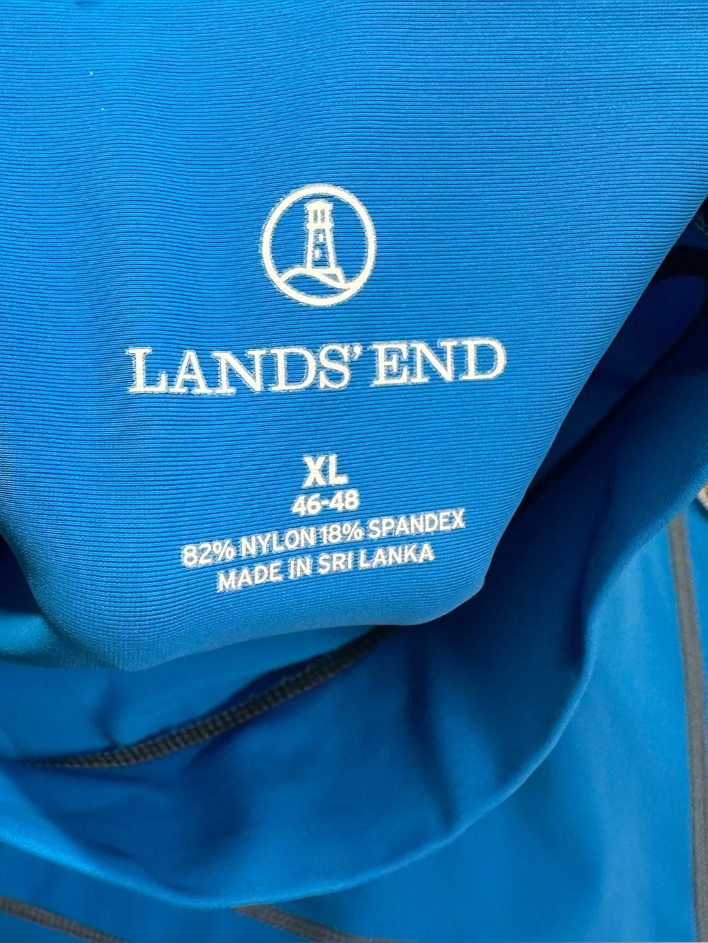 Lands' End Blue Short-Sleeve Rash Guard Mens XL outdoor beach surfer swimwear